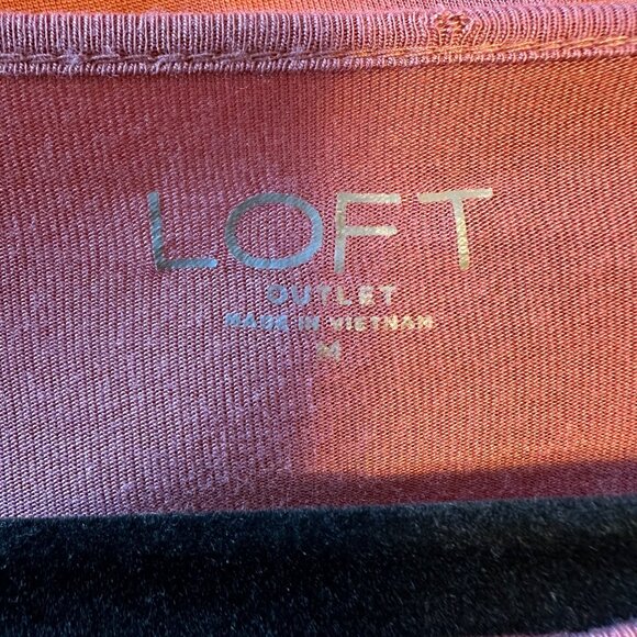 Loft Outlet Womens Rayon Ruffled Long Sleeve Top Size M Dusty Rose - Picture 5 of 7